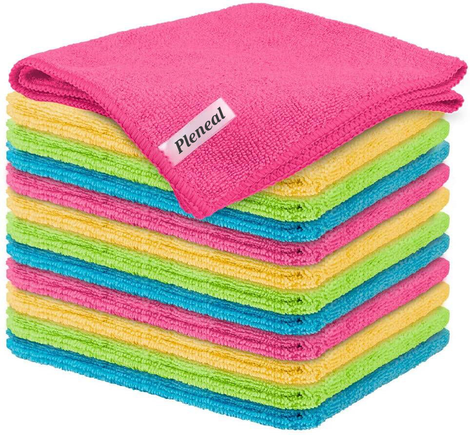 Pleneal Microfiber Cleaning Cloths All-Purpose Softer Highly Absorbent, Lint Free - Streak Free Wash Cloth for House, Kitchen, Car, Window, Gifts