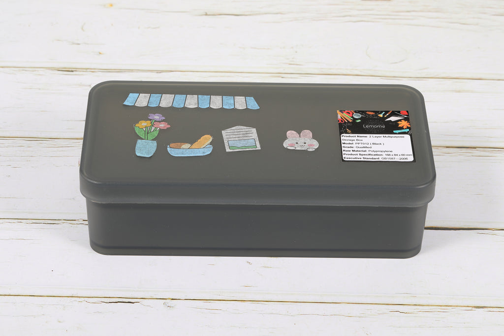 Lemome Flip Rectangular Iron Box  Pencil Case Mini Hinged  Small Items Organizers Stationery Case